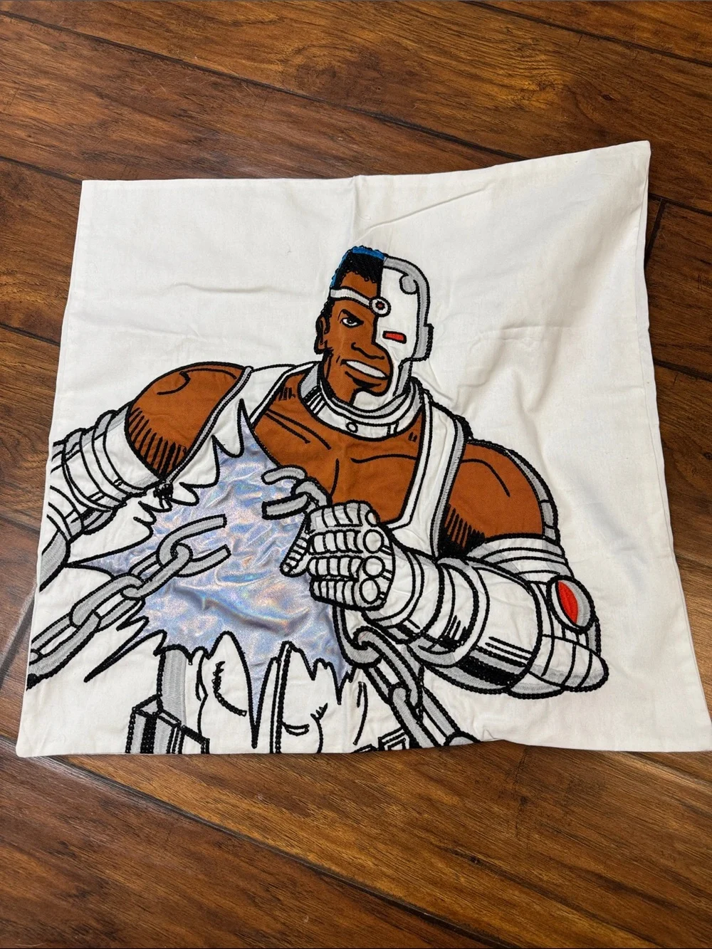 Pottery Barn Kids Cyborg DC Comics Square Pillow Sham Cover 19x20 PBK NWOT